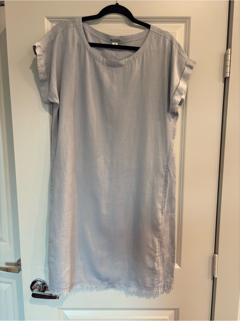 Magaschoni 100% Linen Light Blue Shift Dress